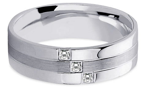Diamond Platinum Wedding Band PlD13