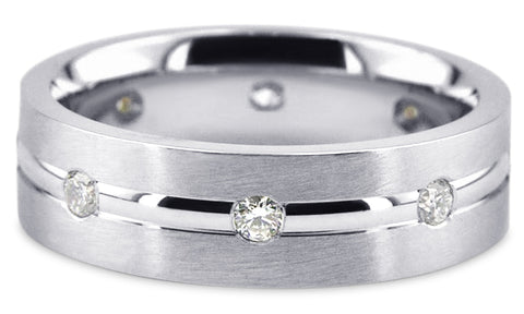 Diamond Platinum Wedding Band PlD16