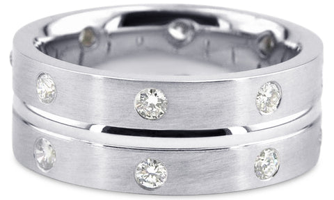Diamond Platinum Wedding Band PlD17