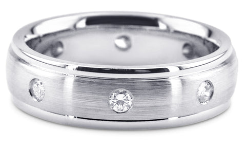 Diamond Platinum Wedding Band PlD1