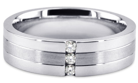 Diamond Platinum Wedding Band PlD4