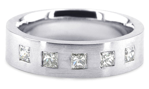 Diamond Platinum Wedding Band PlD8