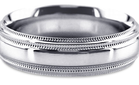 Diamond Cut Platinum Wedding Band PlDC17