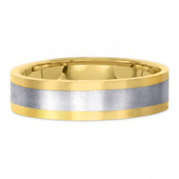 Two Tone 14K Wedding Band 14TT12-W