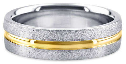 Two Tone 14K Wedding Band 14TT13-W