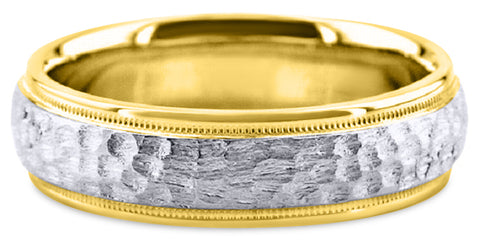Two Tone 14K Wedding Band 14TT14-W