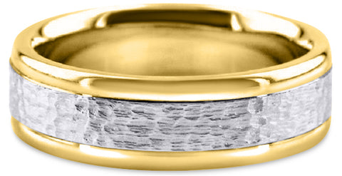 Two Tone 14K Wedding Band 14TT1-W