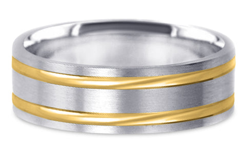 Two Tone 14K Wedding Band 14TT4-W