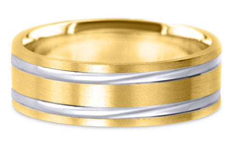 Two Tone 14K Wedding Band 14TT4-Y