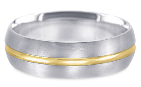 Two Tone 14K Wedding Band 14TT5-W
