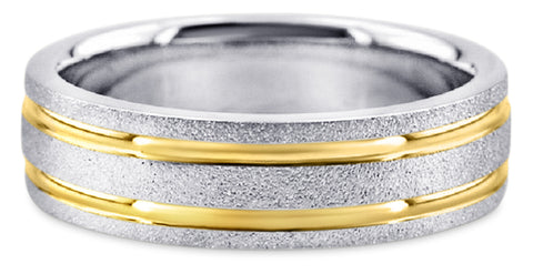 Two Tone 14K Wedding Band 14TT8-W