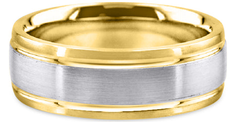 Two Tone 14K Wedding Band 14TT2-W