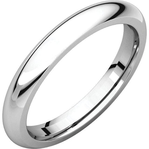 3mm Dome 14K White Gold Wedding Band