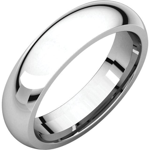 5mm Dome 18K White Gold Wedding Band