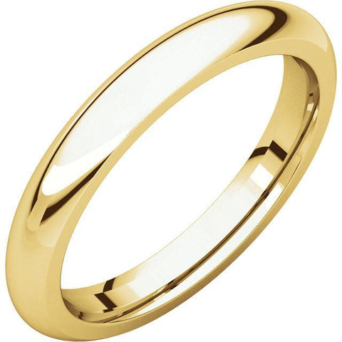 3mm Dome 18K Yellow Gold Wedding Band