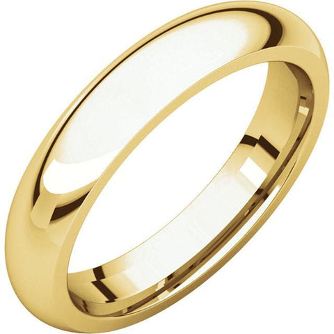 4mm Dome 18K Yellow Gold Wedding Band