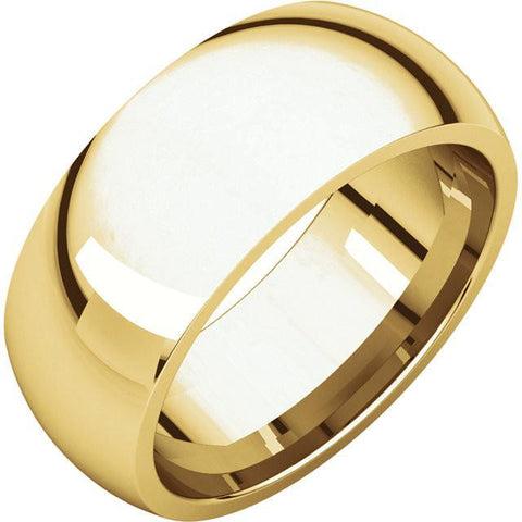 8mm Dome 18K Yellow Gold Wedding Band