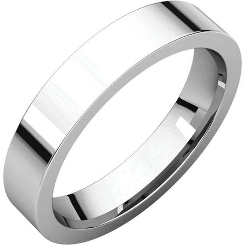 4mm Flat 14K White Gold Wedding Band