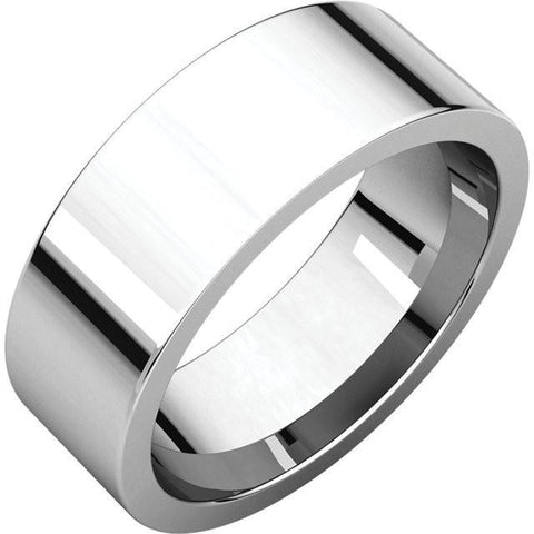7mm Flat 14K White Gold Wedding Band