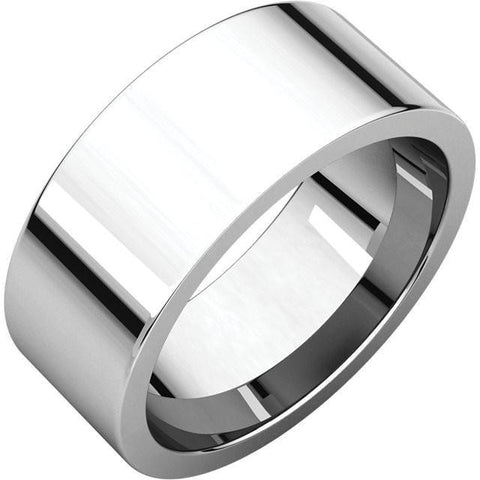 8mm Flat 14K White Gold Wedding Band