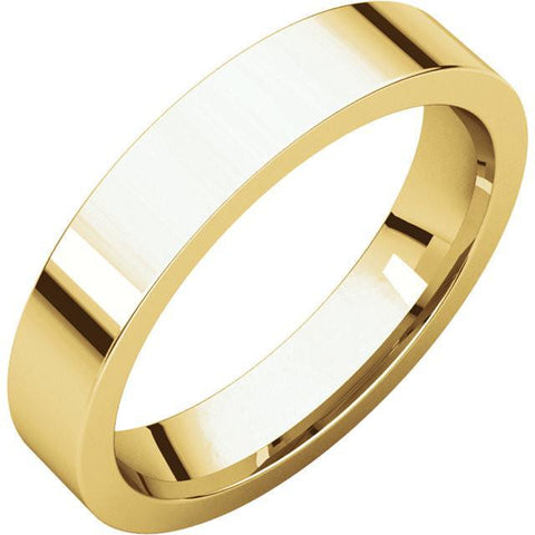 4mm Flat 14K Yellow Gold Wedding Band