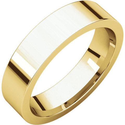 5mm Flat 14K Yellow Gold Wedding Band
