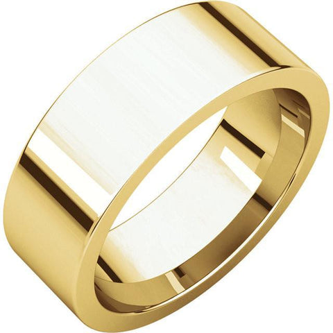 7mm Flat 14K Yellow Gold Wedding Band