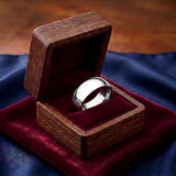 8mm Dome 18K White Gold Wedding Band
