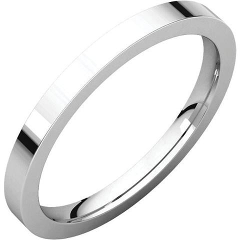 2mm Flat 14K White Gold Wedding Band
