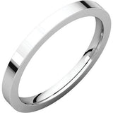 2mm Flat 14K White Gold Wedding Band