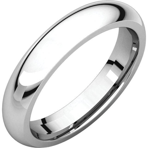4mm Dome 18K White Gold Wedding Band
