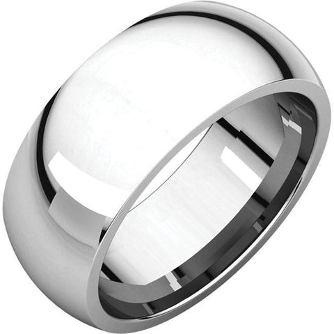 8mm Dome 18K White Gold Wedding Band