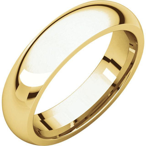 5mm Dome 18K Yellow Gold Wedding Band